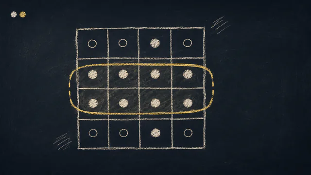 Chalkboard feature illustration for “Karnaugh-Diagramme: Visuelle Vereinfachung boolescher Ausdrücke”