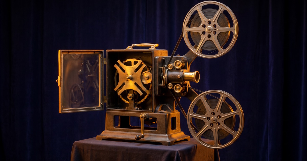 Silent-Era Film Projector — interactive 3D exhibit